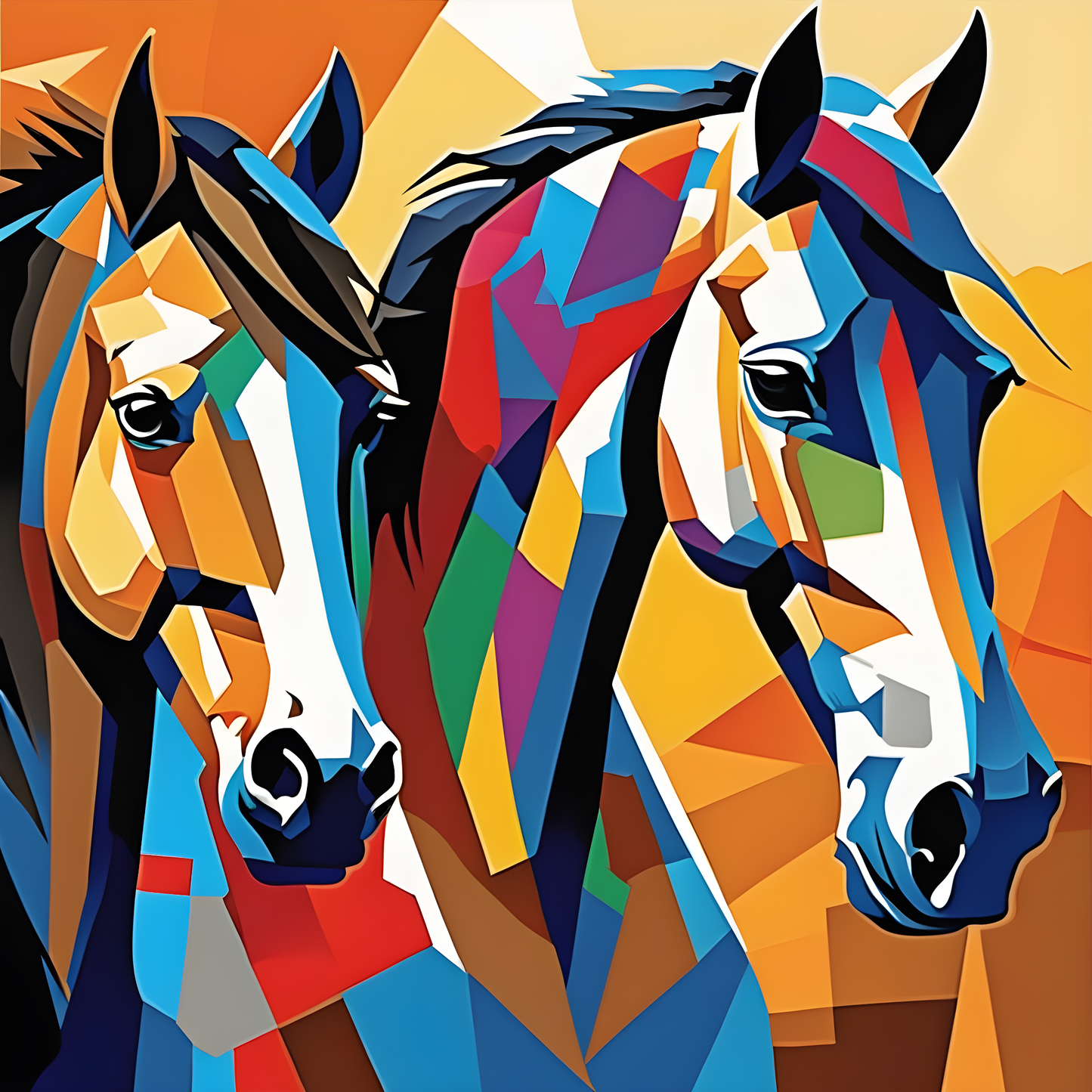 Abstract horses (3) - Van-Go Paint-By-Number Kit