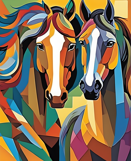 Abstract horses (2) - Van-Go Paint-By-Number Kit