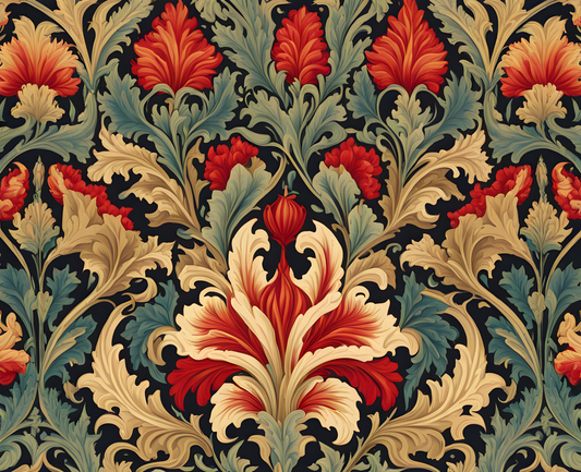 William Morris Style Collection PD (1) - Acanthus Fabric Pattern - Van-Go Paint-By-Number Kit
