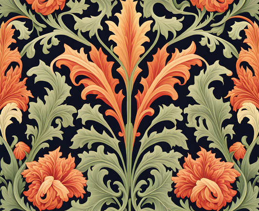 William Morris Style Collection PD (3) - Acanthus Fabric Pattern - Van-Go Paint-By-Number Kit