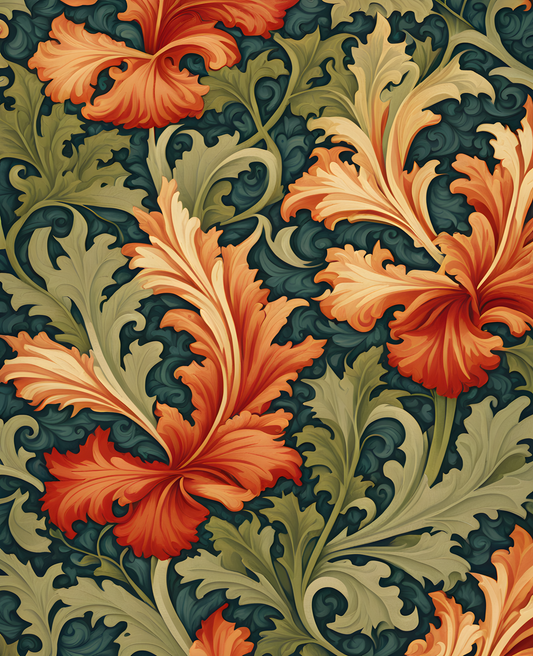 William Morris Style Collection PD (7) - Acanthus Fabric Pattern - Van-Go Paint-By-Number Kit