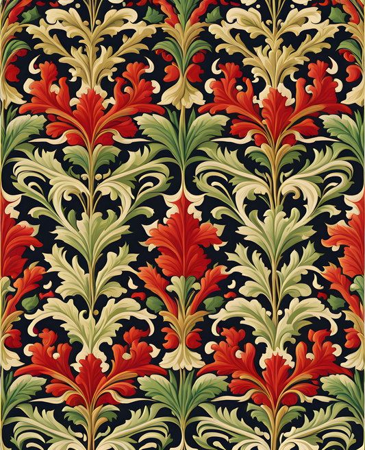 William Morris Style Collection PD (8) - Acanthus Fabric Pattern - Van-Go Paint-By-Number Kit