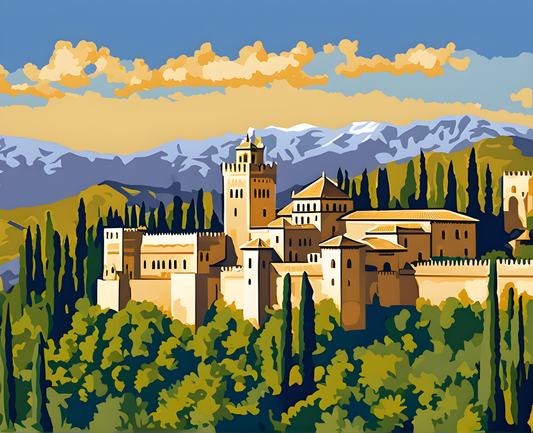 Alhambra palace, Spain (1) - Van-Go Paint-By-Number Kit