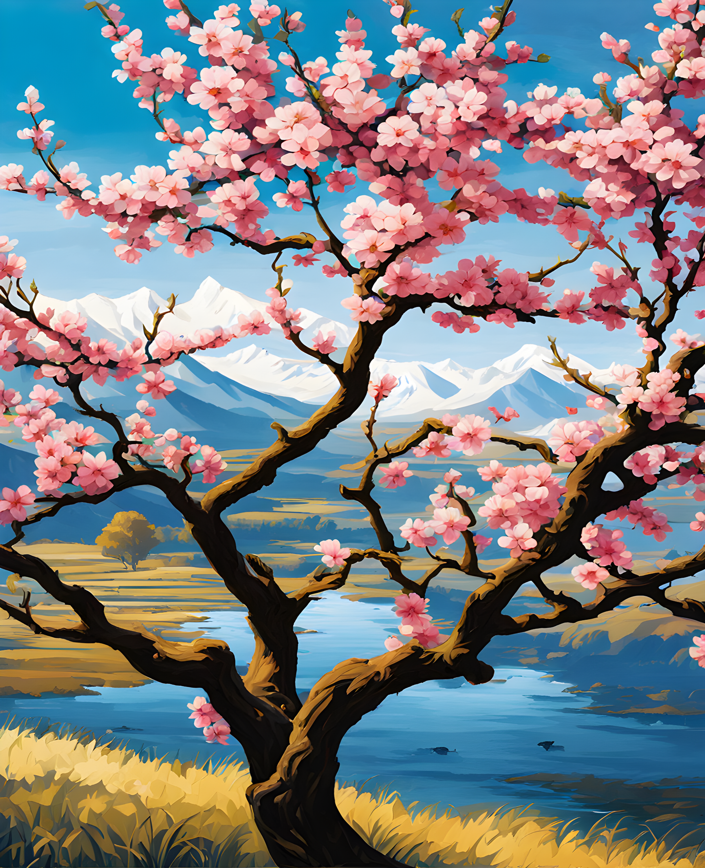 Almond Blossoms - Van-Go Paint-By-Number Kit