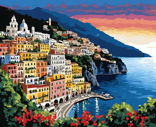 Amalfi at Night (2) - Van-Go Paint-By-Number Kit