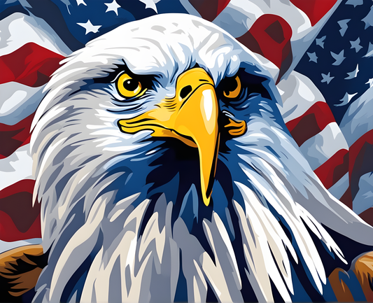 Street Art Collection OD (33) - Painting of American Eagle - Van-Go Paint-By-Number Kit