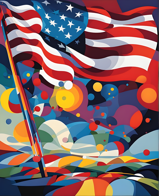 United States of America Flag PD (25) - Van-Go Paint-By-Number Kit