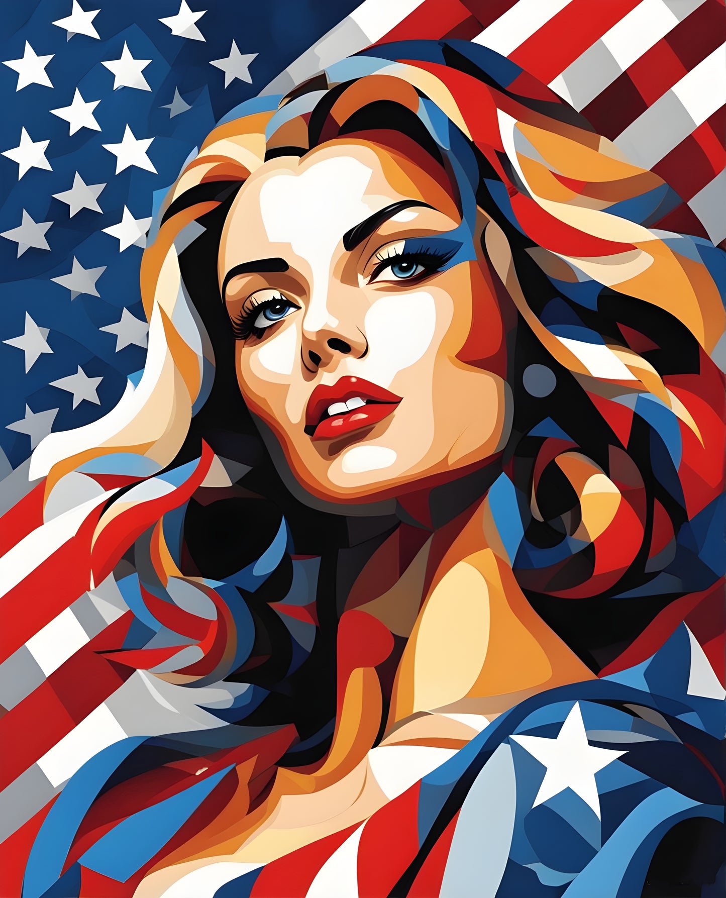 United States of America Flag PD (22) - Van-Go Paint-By-Number Kit