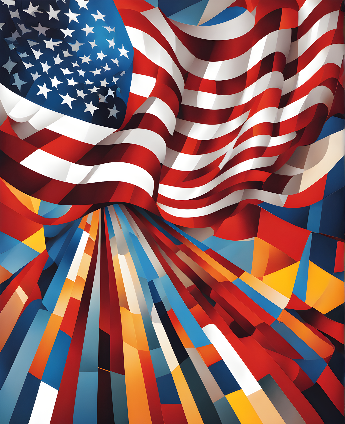 United States of America Flag PD (2) - Van-Go Paint-By-Number Kit