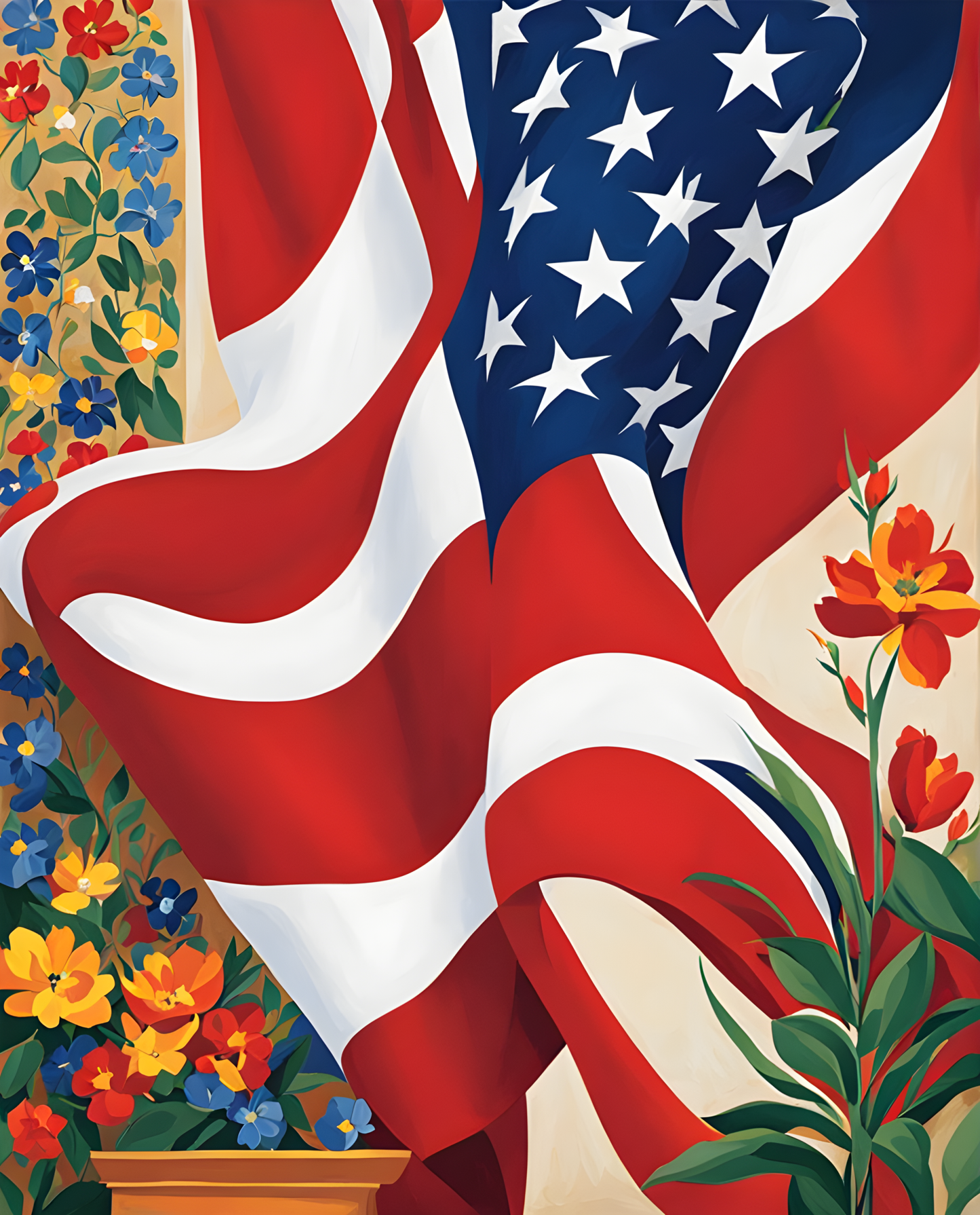 United States of America Flag PD (17) - Van-Go Paint-By-Number Kit