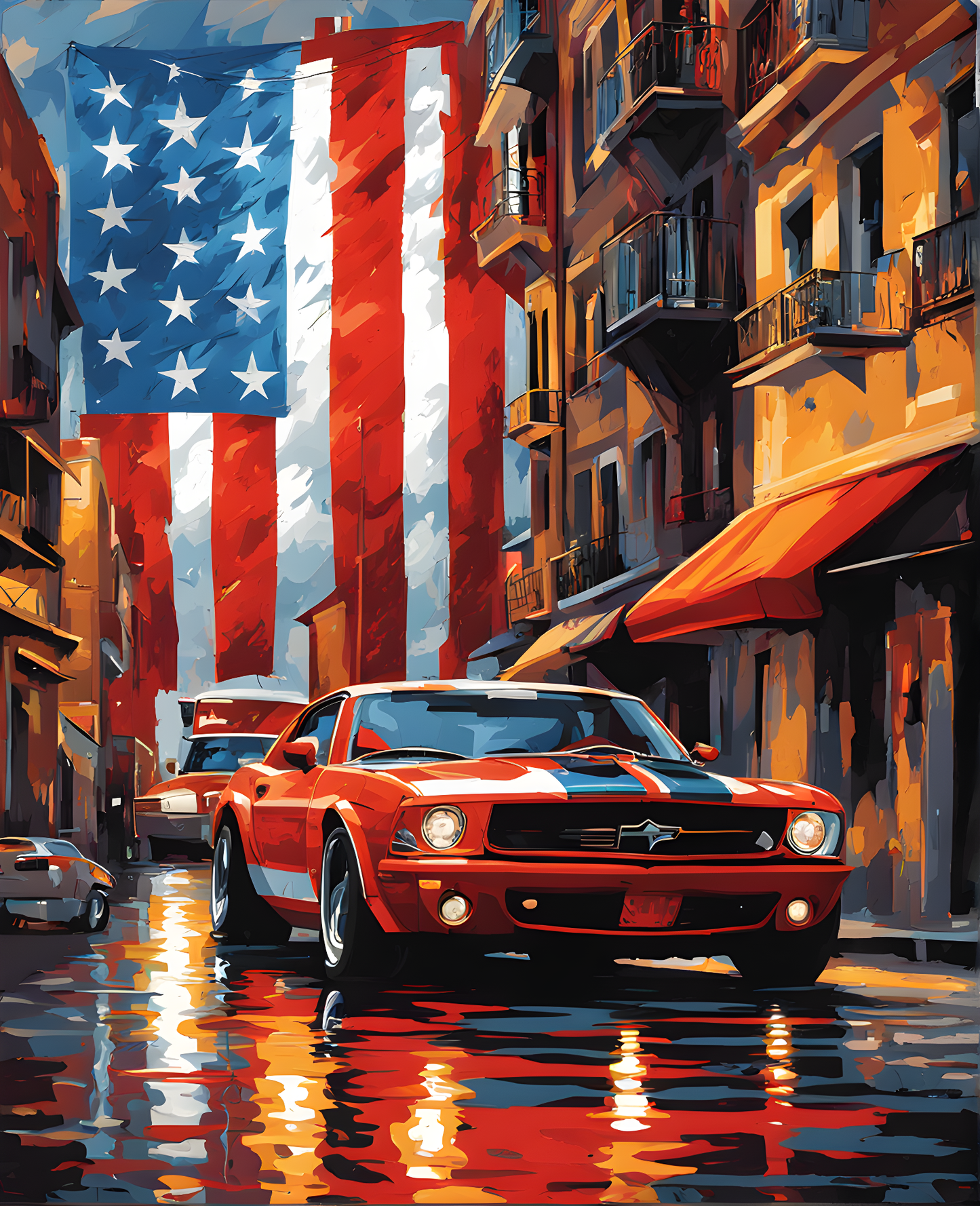 United States of America Flag PD (14) - Van-Go Paint-By-Number Kit