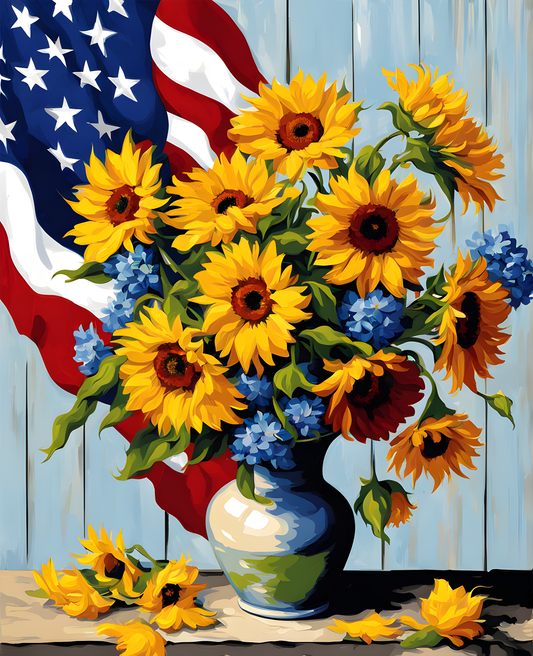 United States of America Flag PD (31) - Van-Go Paint-By-Number Kit