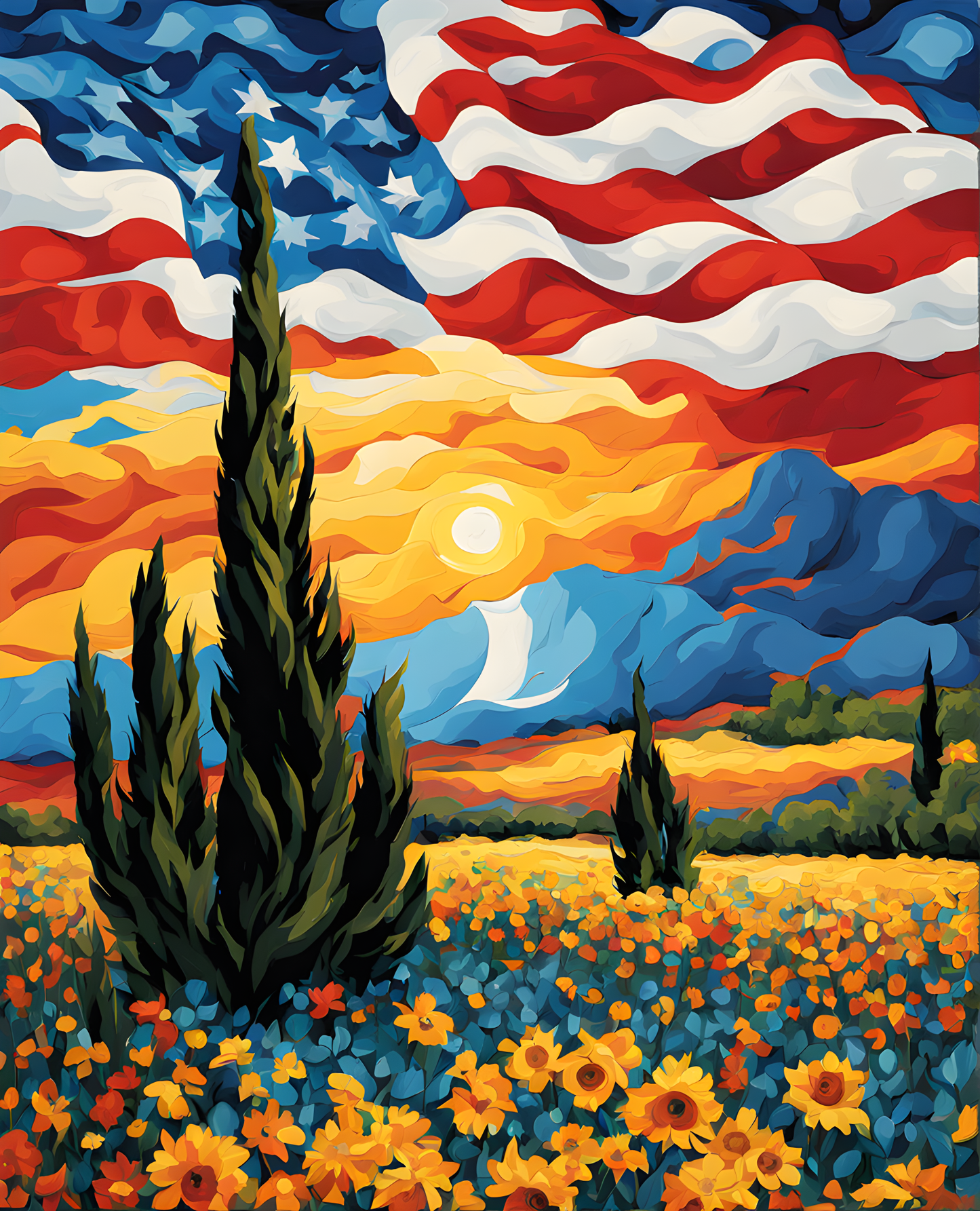 United States of America Flag PD (40) - Van-Go Paint-By-Number Kit