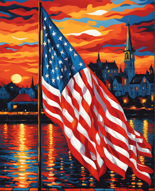 United States of America Flag PD (21) - Van-Go Paint-By-Number Kit