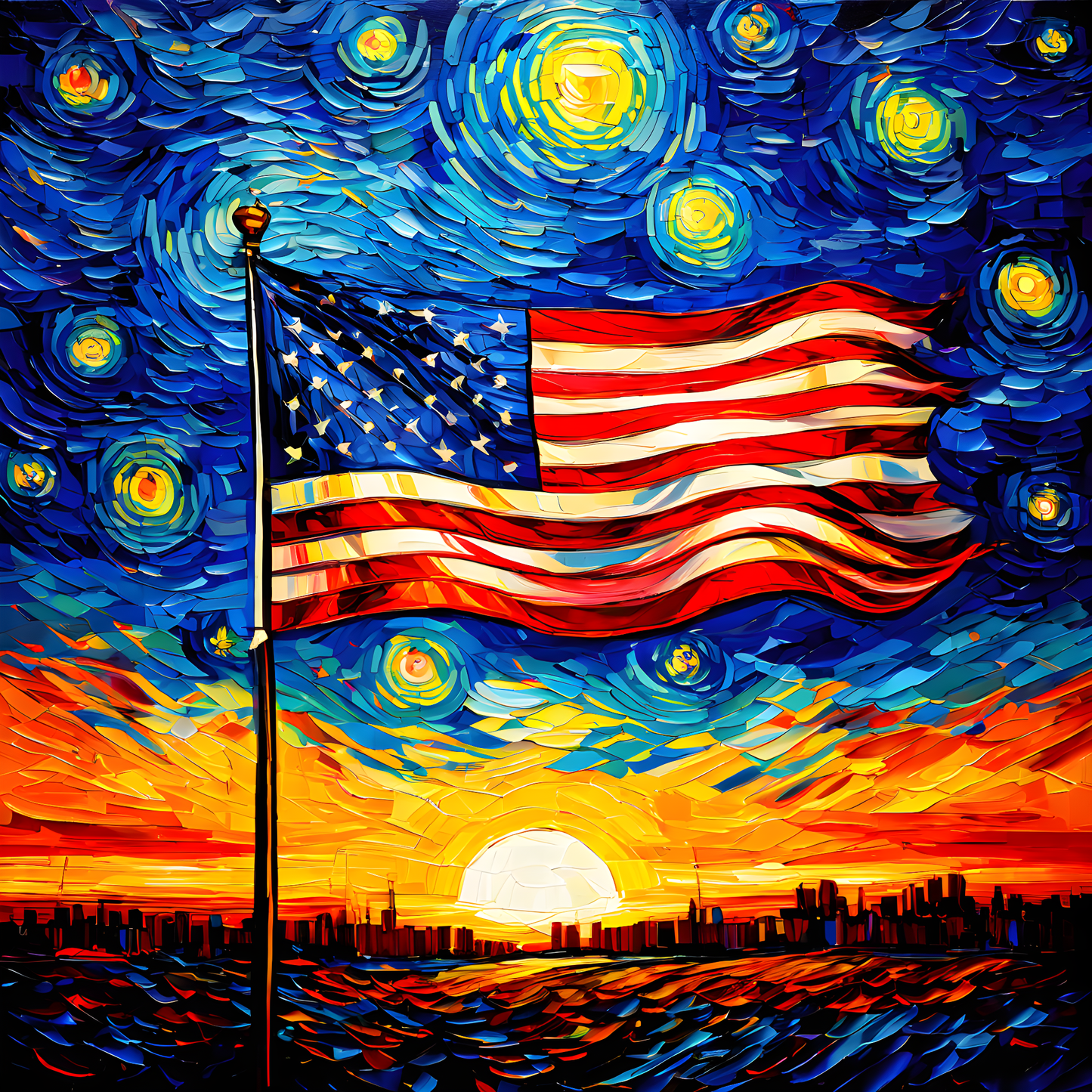 United States of America Flag PD (38) - Van-Go Paint-By-Number Kit