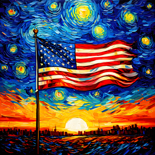 United States of America Flag PD (38) - Van-Go Paint-By-Number Kit