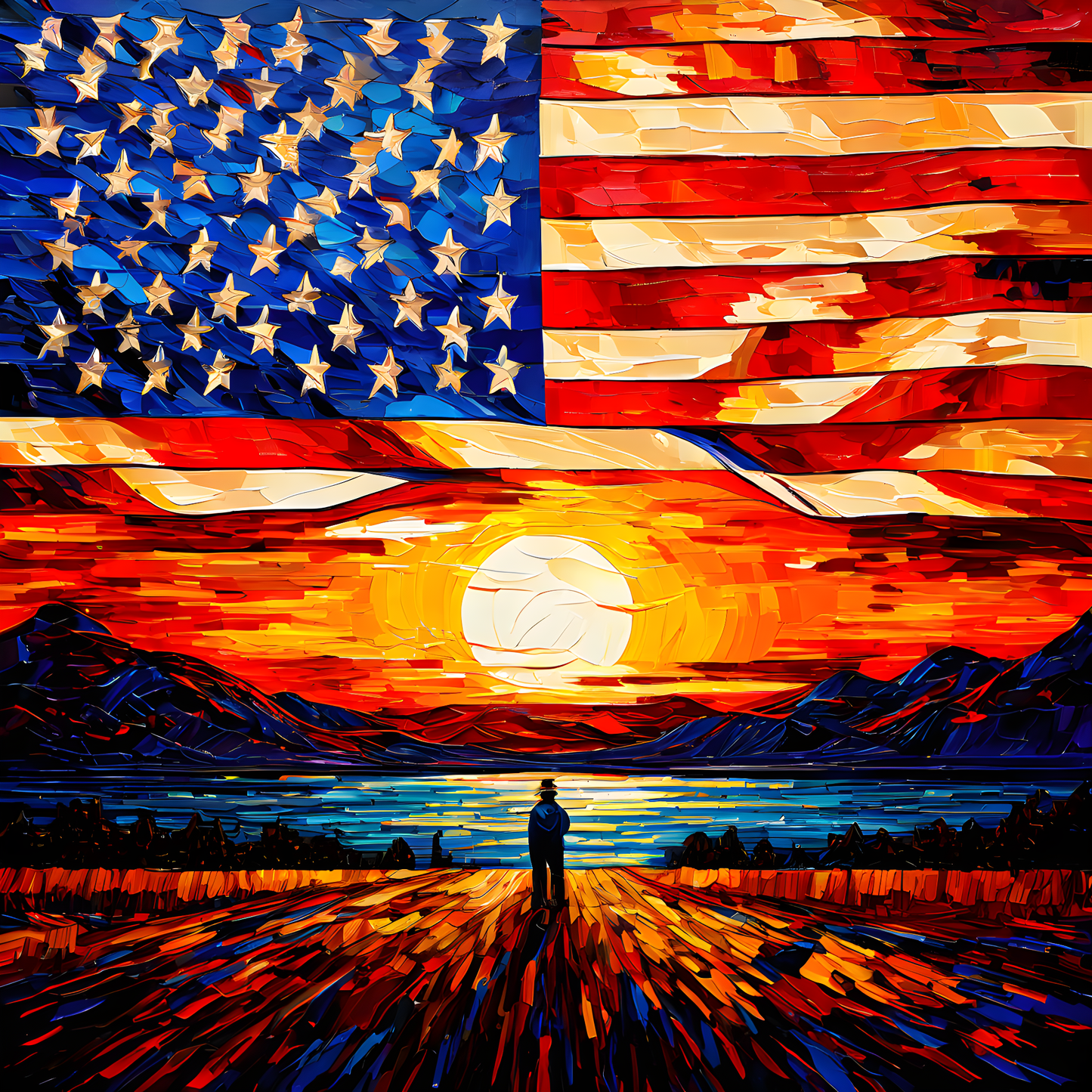 United States of America Flag PD (37) - Van-Go Paint-By-Number Kit