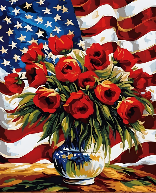 United States of America Flag PD (6) - Van-Go Paint-By-Number Kit