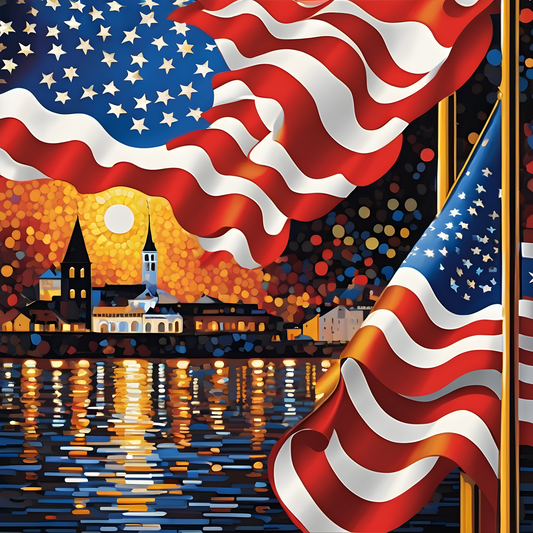 United States of America Flag PD (35) - Van-Go Paint-By-Number Kit