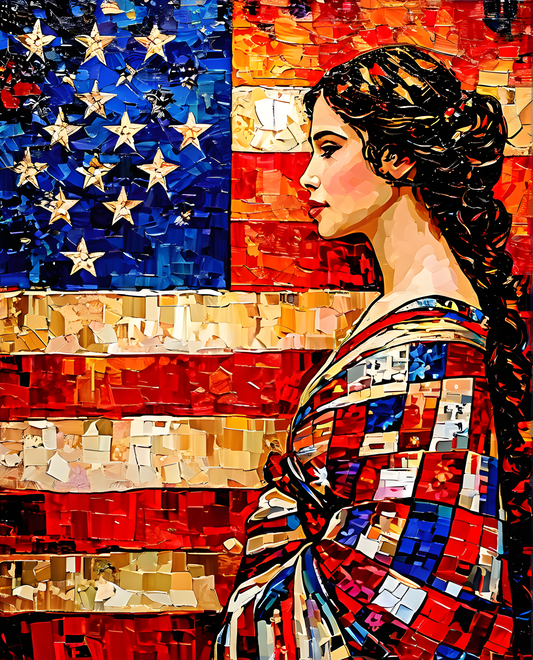 United States of America Flag PD (10) - Van-Go Paint-By-Number Kit