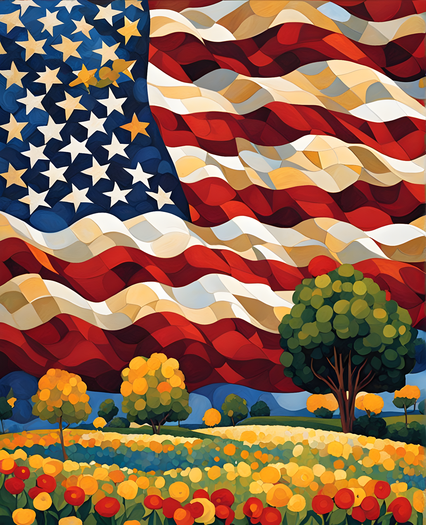 United States of America Flag PD (9) - Van-Go Paint-By-Number Kit