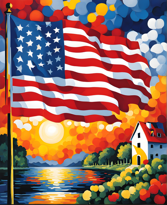 United States of America Flag PD (19) - Van-Go Paint-By-Number Kit
