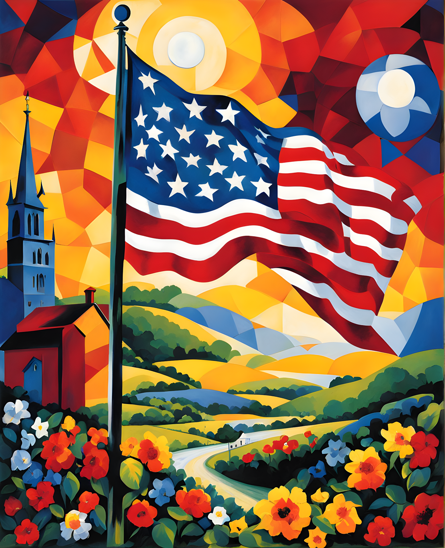 United States of America Flag PD (8) - Van-Go Paint-By-Number Kit