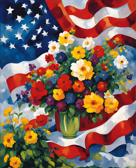United States of America Flag PD (27) - Van-Go Paint-By-Number Kit