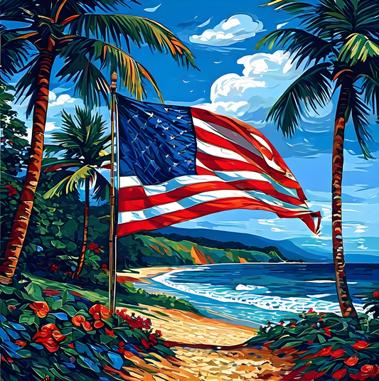 United States of America Flag PD (34) - Van-Go Paint-By-Number Kit