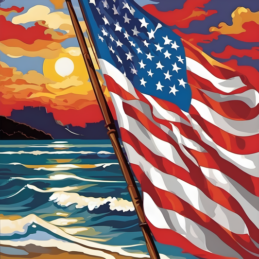 United States of America Flag PD (33) - Van-Go Paint-By-Number Kit