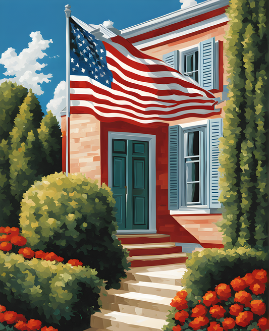 United States of America Flag PD (20) - Van-Go Paint-By-Number Kit