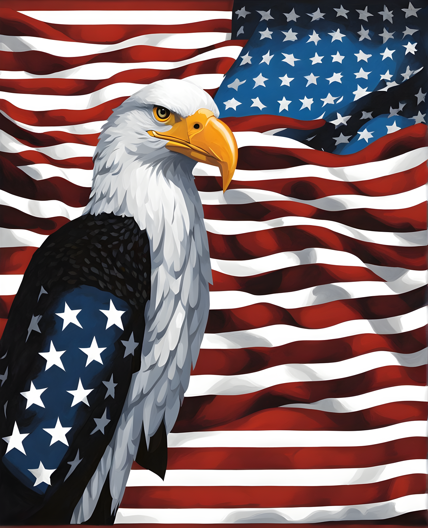 United States of America Flag PD (13) - Van-Go Paint-By-Number Kit