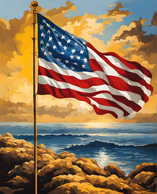 United States of America Flag PD (28) - Van-Go Paint-By-Number Kit