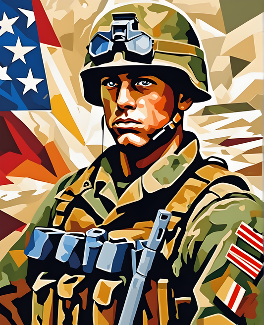 American Soldier (3) - Van-Go Paint-By-Number Kit