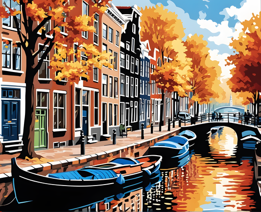 Canal in Holland (2) - Van-Go Paint-By-Number Kit