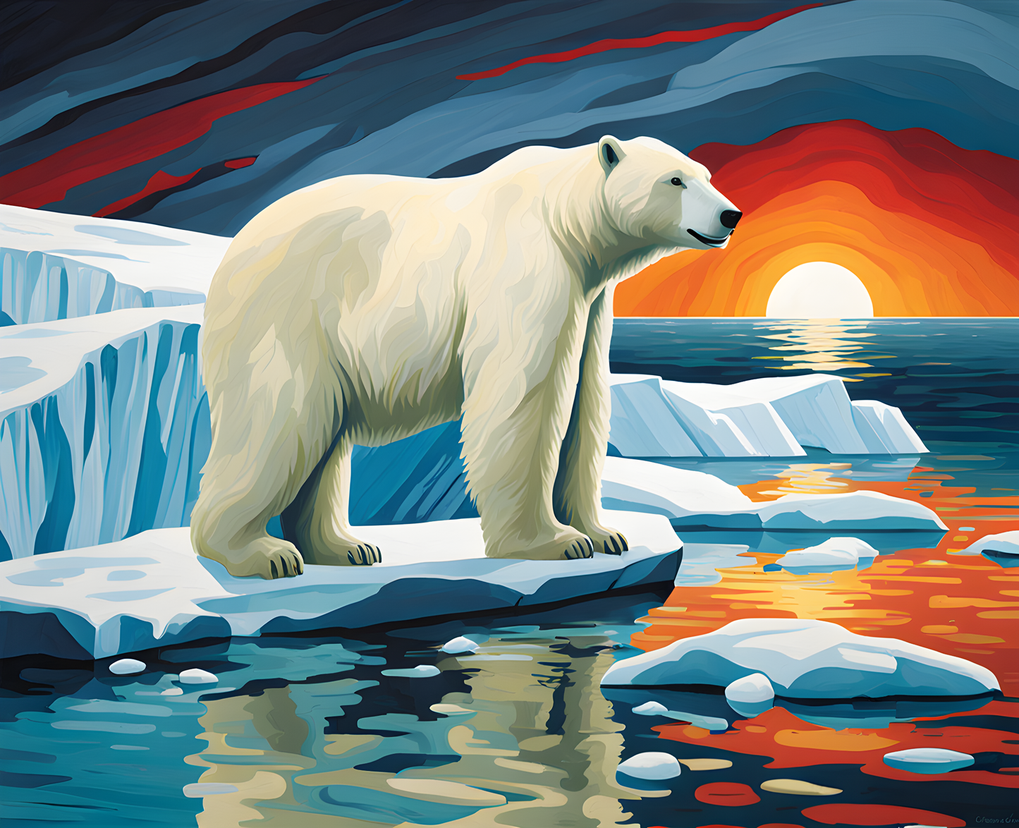 An Iceberg and Polar Bear - Van-Go Paint-By-Number Kit