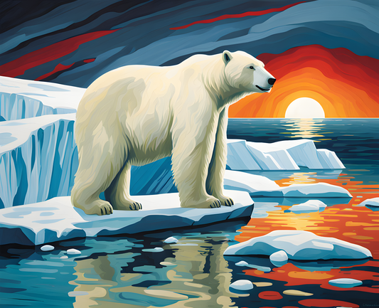 An Iceberg and Polar Bear - Van-Go Paint-By-Number Kit