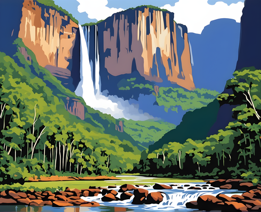 Amazing Places OD (30) - Angel Falls - Canaima National Park, Venezuela - Van-Go Paint-By-Number Kit