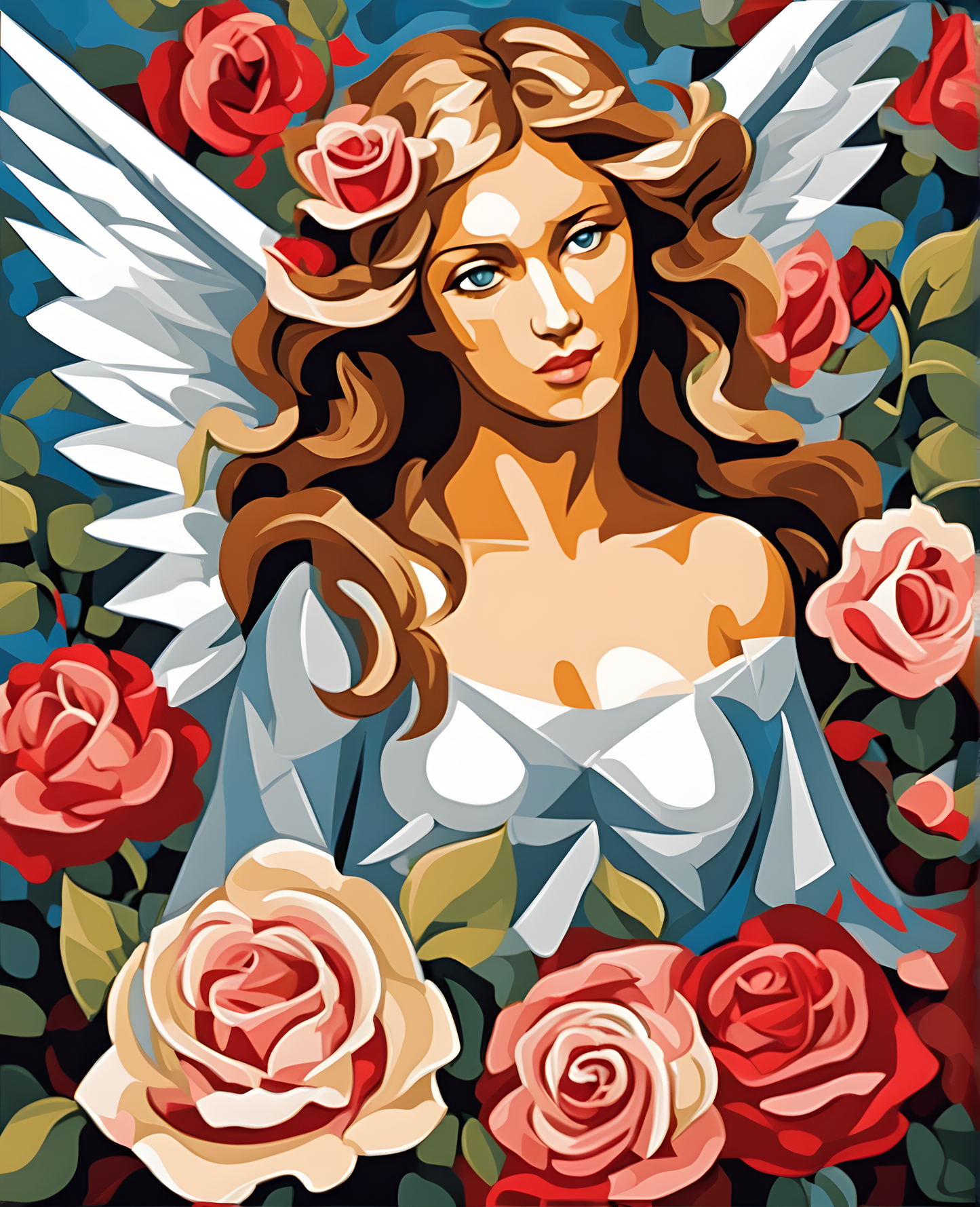 Angel with Roses PD - Van-Go Paint-By-Number Kit