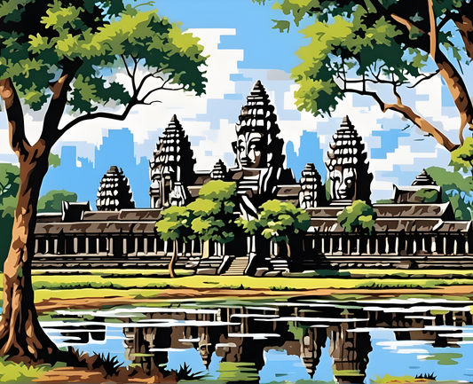 Amazing Places OD (122) - Angkor Wat, Cambodia - Van-Go Paint-By-Number Kit