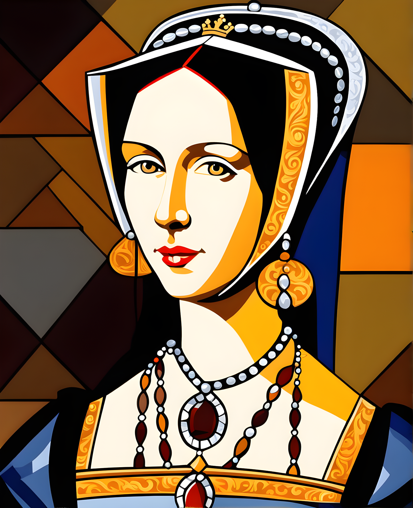 Royal Portrait PD (5) - Anne Boleyn Queen of England - Van-Go Paint-By-Number Kit