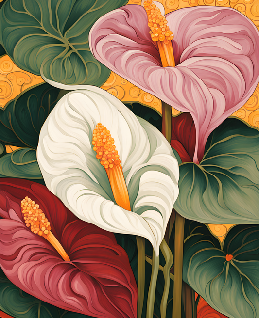 Exotic Flowers Collection (66) - Anthurium Flowers - Van-Go Paint-By-Number Kit