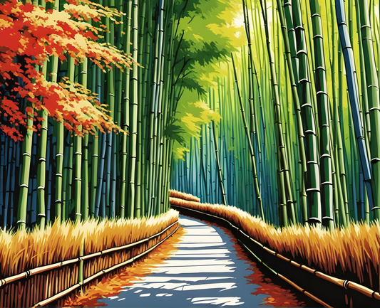 Amazing Places OD (180) - Arashiyama Bamboo Grove, Japan - Van-Go Paint-By-Number Kit