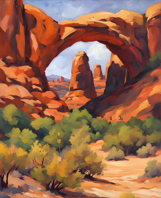 USA Great Places (144) - Arches in the desert, Arches National Park, UT - Van-Go Paint-By-Number Kit