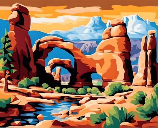 National Parks Collection PD (3) - Arches Park, USA - Van-go Paint-By-Number Kit