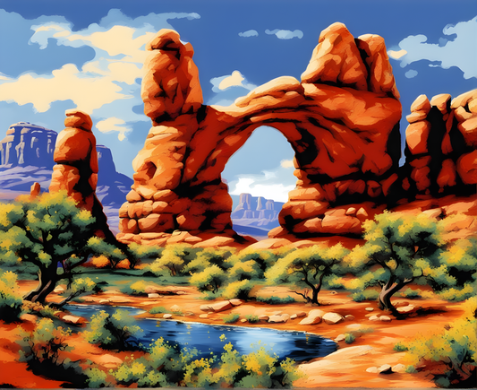 National Parks Collection PD (7) - Arches Park, USA - Van-go Paint-By-Number Kit