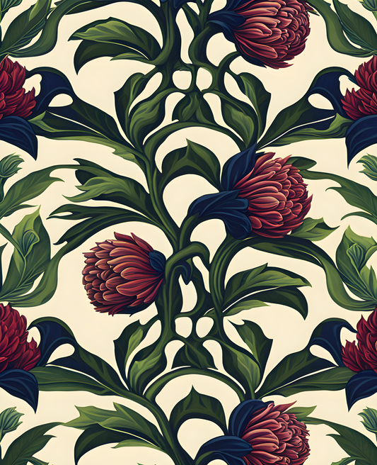 William Morris Style Collection PD (25) - Artichoke Fabric Pattern - Van-Go Paint-By-Number Kit
