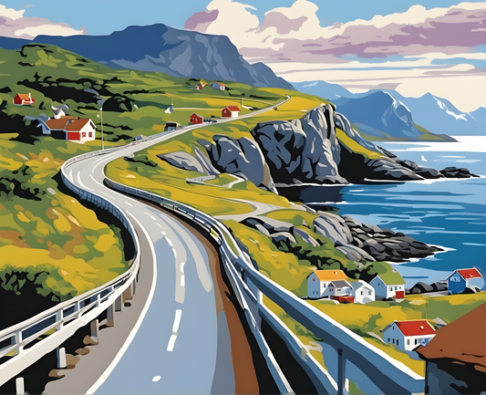 Amazing Places OD (225) - Atlantic Ocean Road, Norway - Van-Go Paint-By-Number Kit