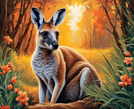 Australia Collection PD (111) - Australian Kangaroo - Van-Go Paint-By-Number