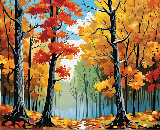 Autumn Forest (PD) - Van-Go Paint-By-Number Kit